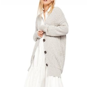 Oversized grey free people cardigan